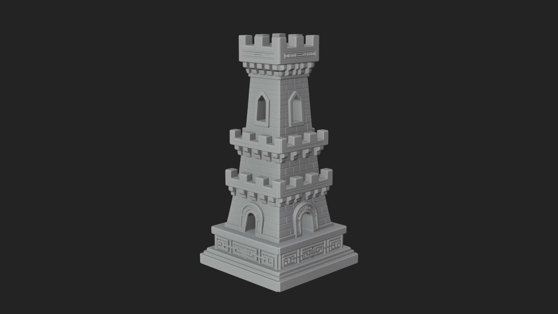 Castle Rook Chess Tower Design 23 3D Print Model 3D Model