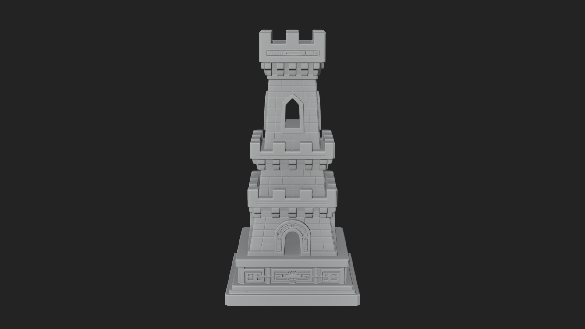 Castle Rook Chess Tower Design 23 3D Print Model 3D Model