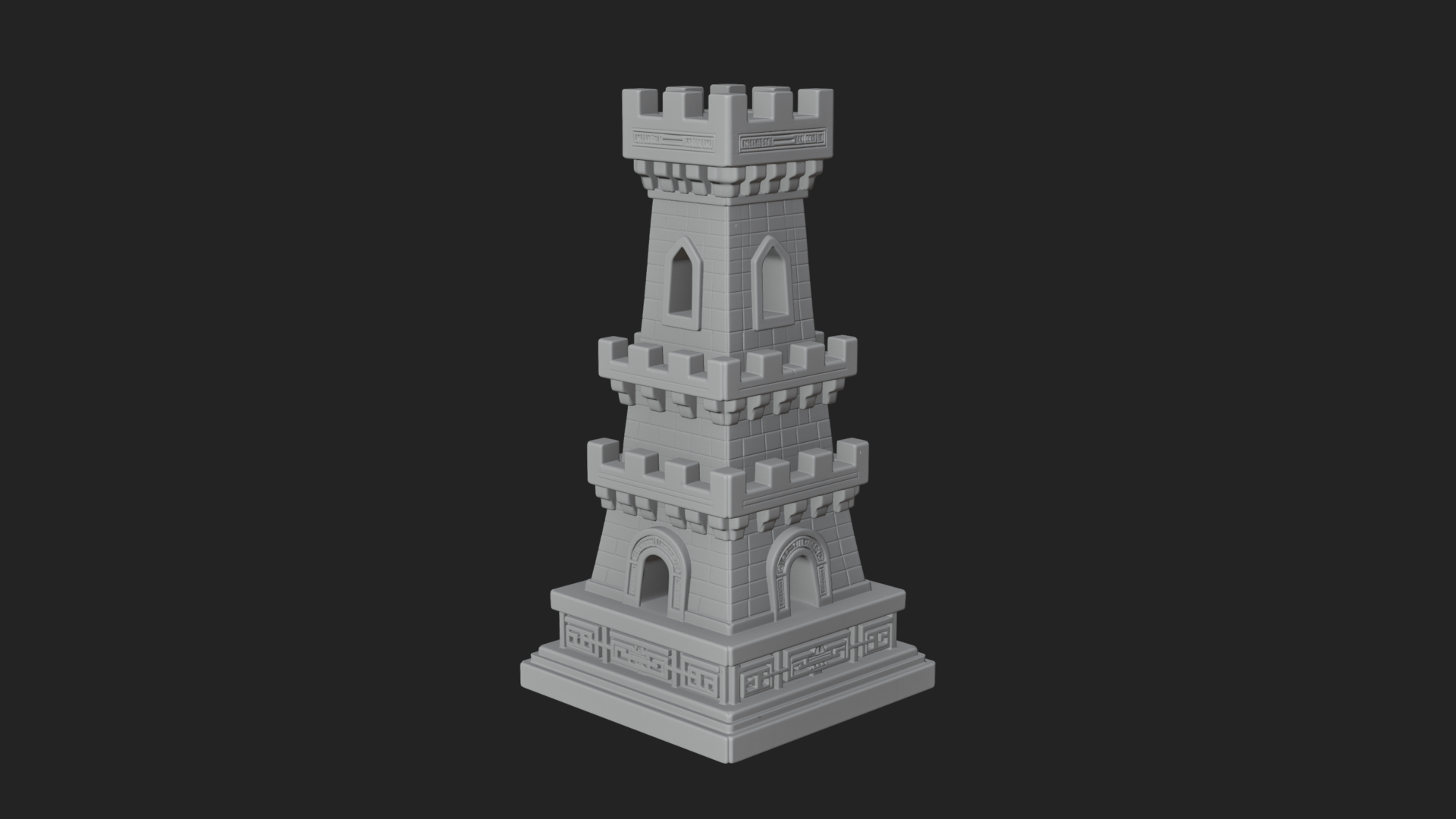 Castle Rook Chess Tower Design 23 3D Print Model 3D Model
