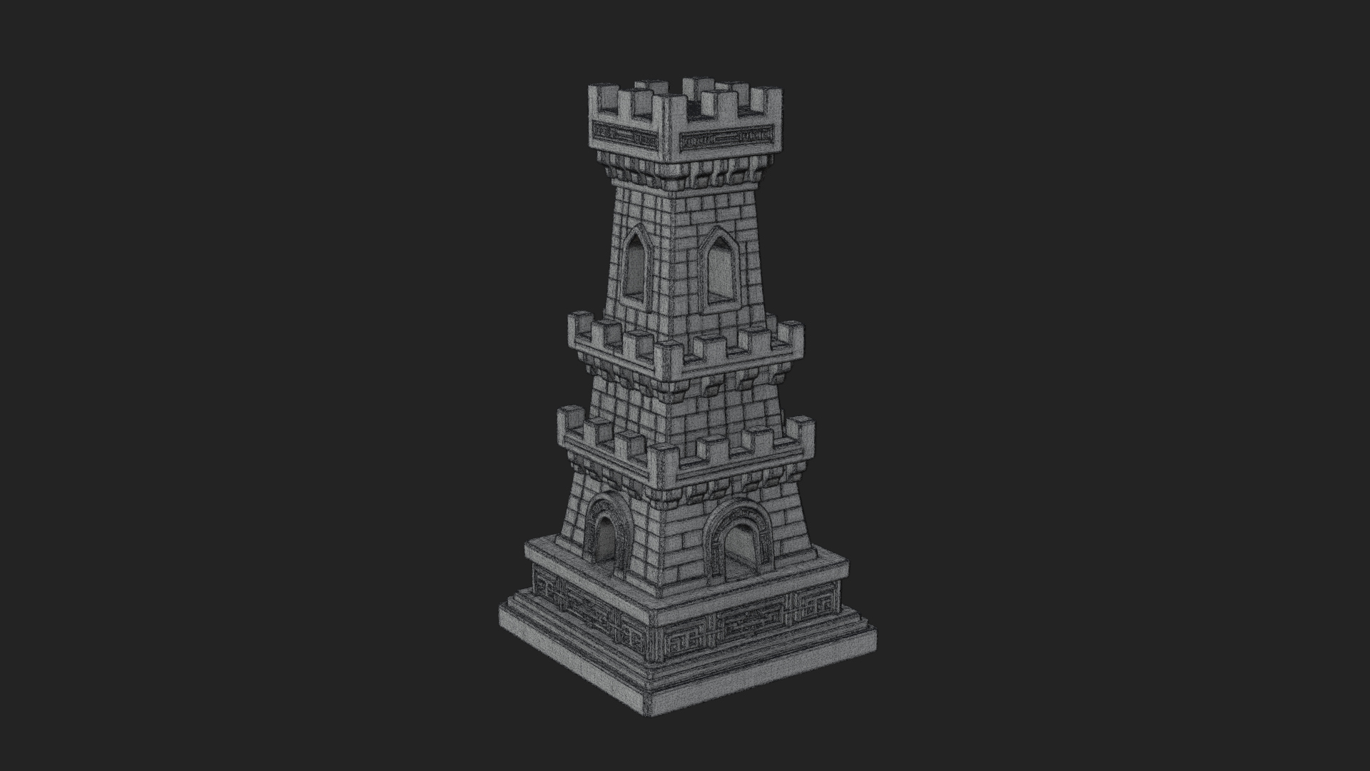 Castle Rook Chess Tower Design 23 3D Print Model 3D Model