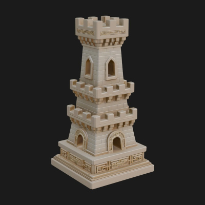Castle Rook Chess Tower Design 23 3D Print Model
