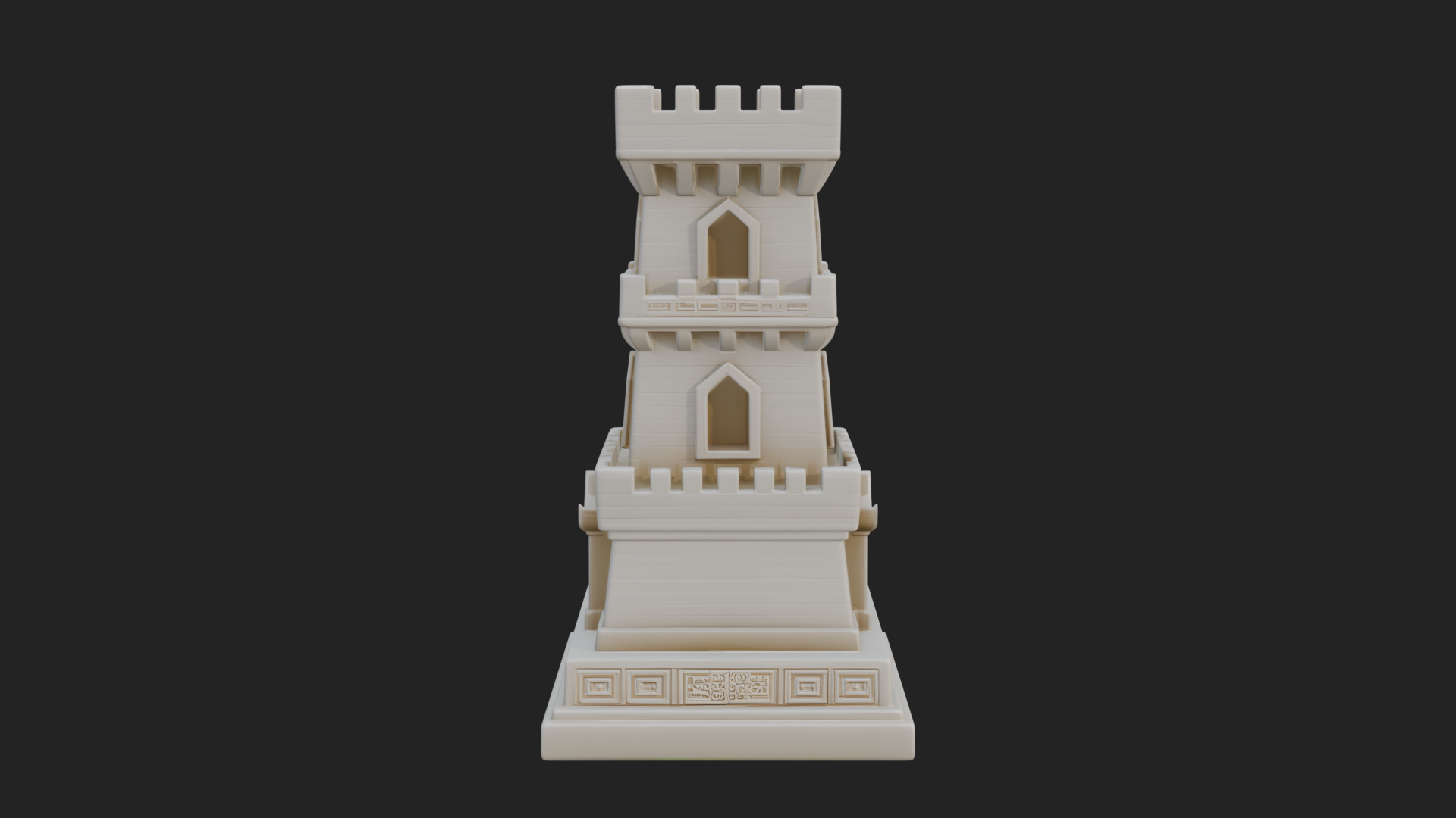 Castle Rook Chess Tower Design 24 3D Print Model 3D Model