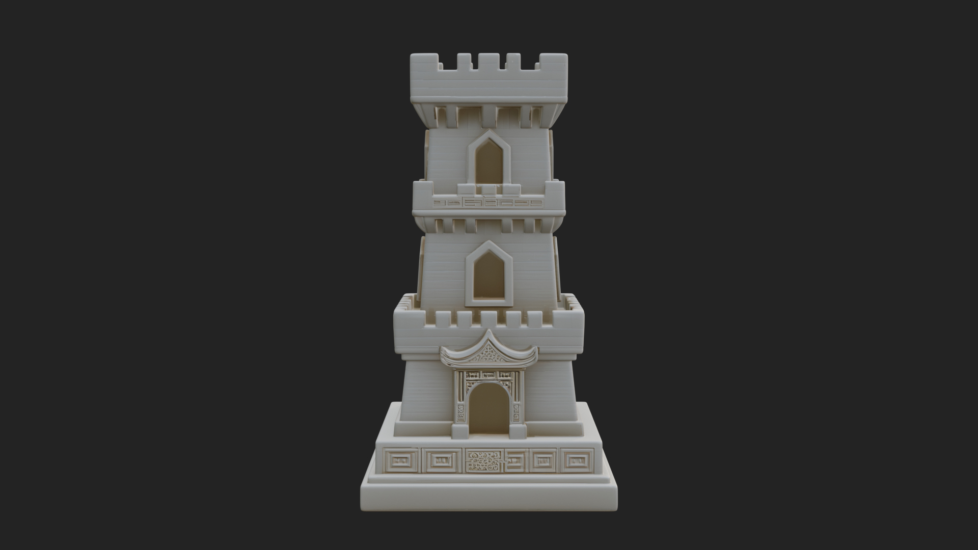 Castle Rook Chess Tower Design 24 3D Print Model 3D Model
