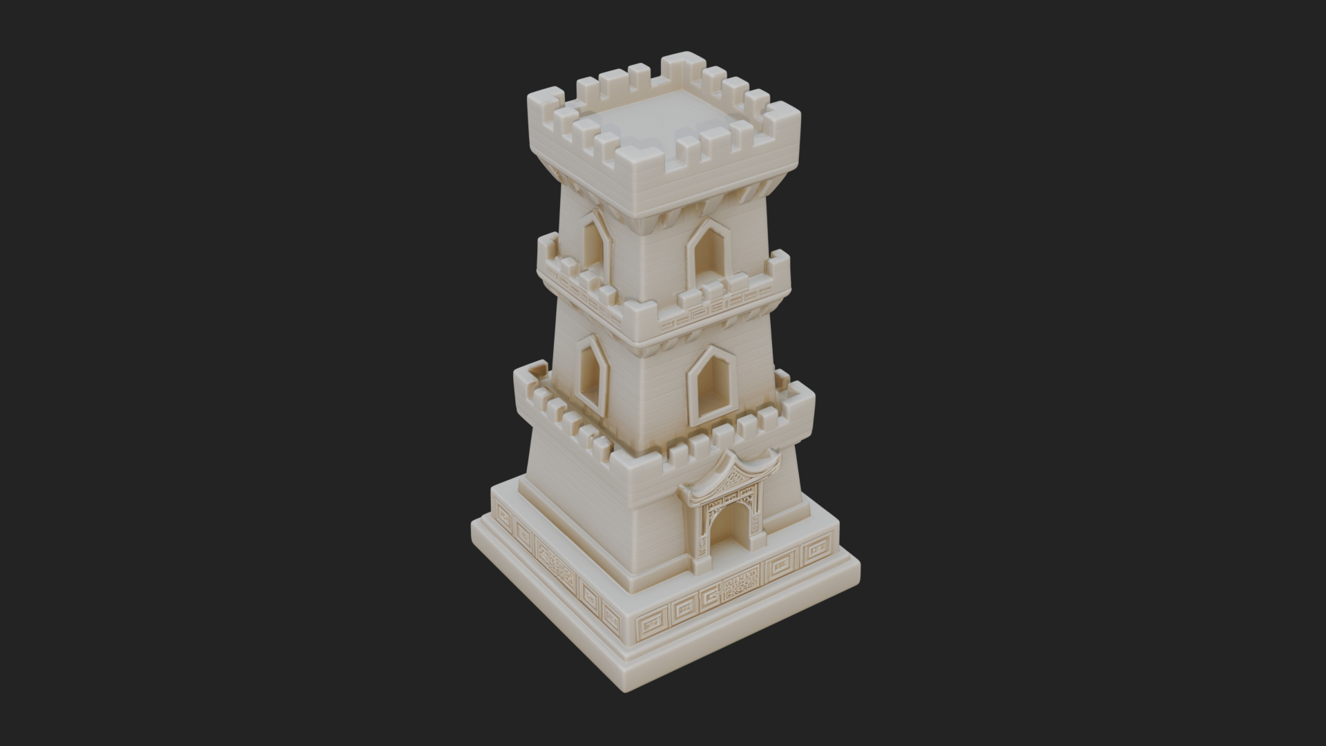 Castle Rook Chess Tower Design 24 3D Print Model 3D Model