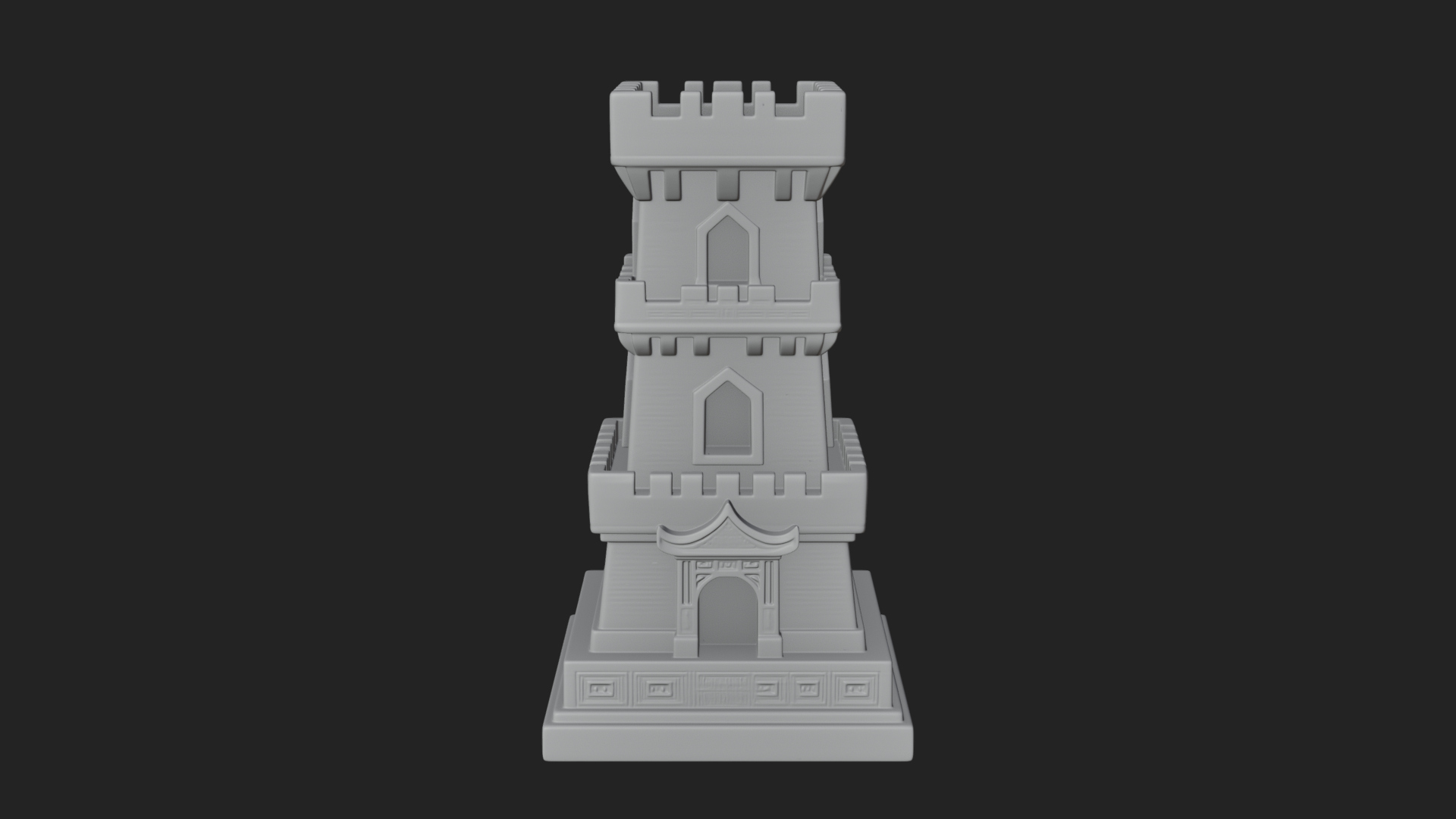 Castle Rook Chess Tower Design 24 3D Print Model 3D Model