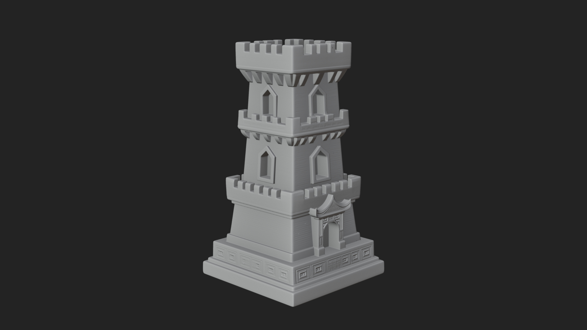 Castle Rook Chess Tower Design 24 3D Print Model 3D Model
