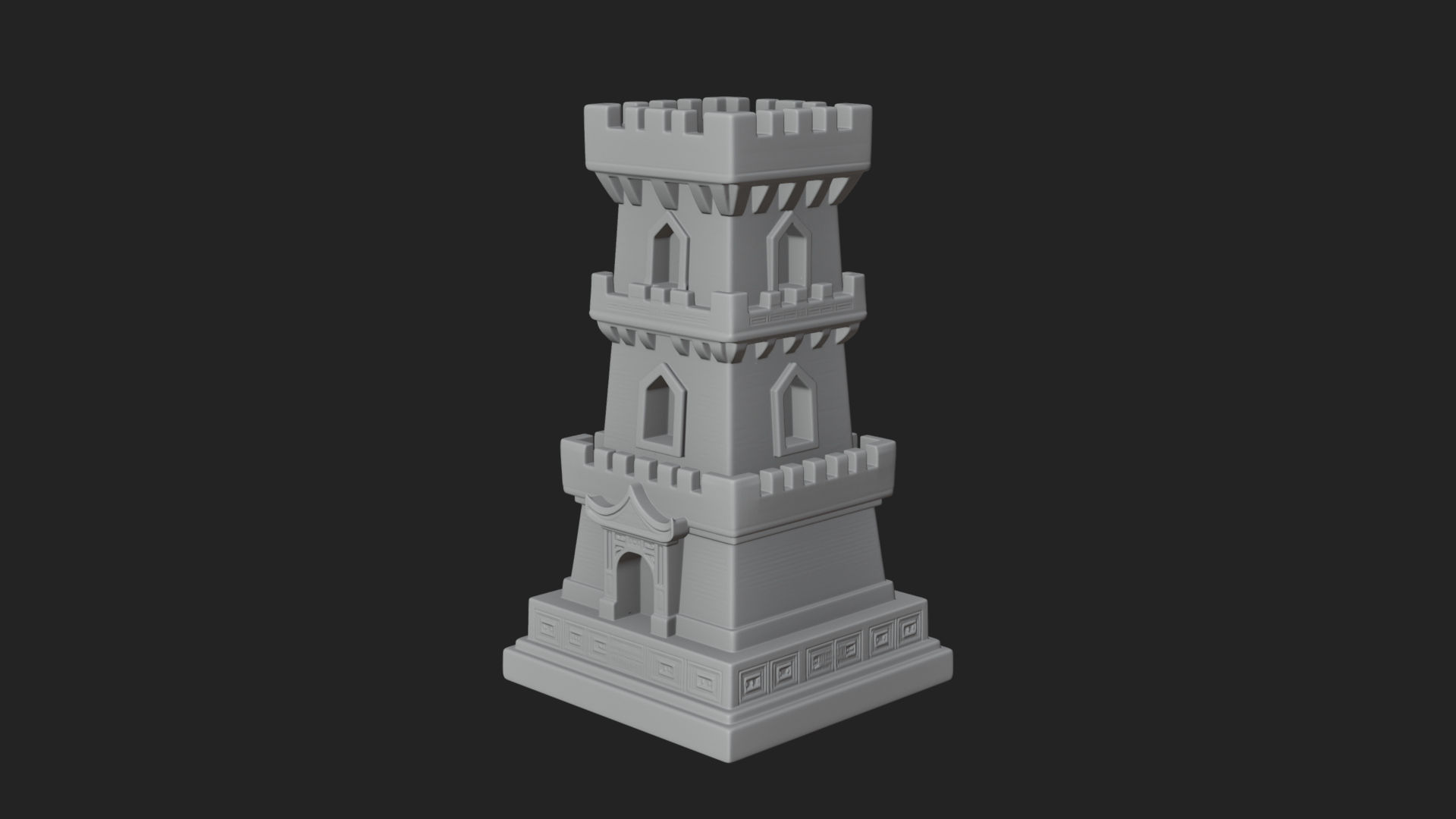 Castle Rook Chess Tower Design 24 3D Print Model 3D Model