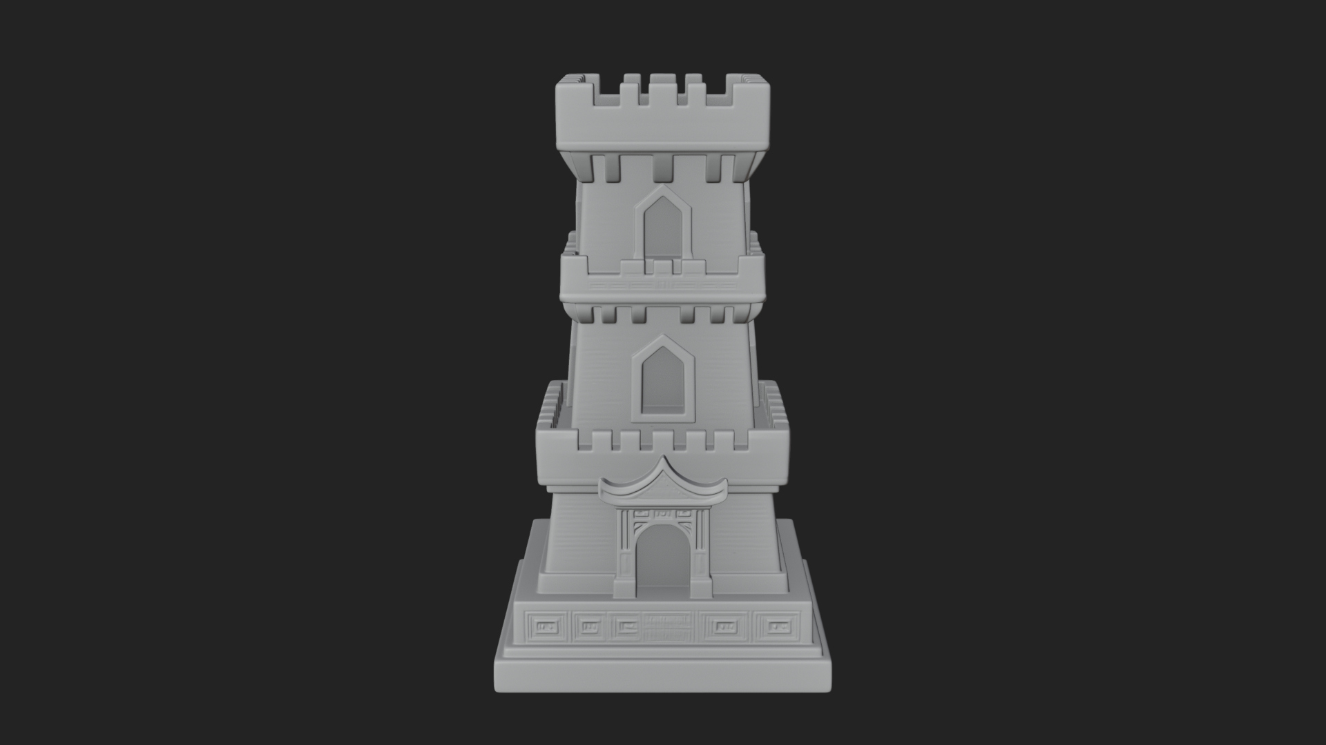 Castle Rook Chess Tower Design 24 3D Print Model 3D Model