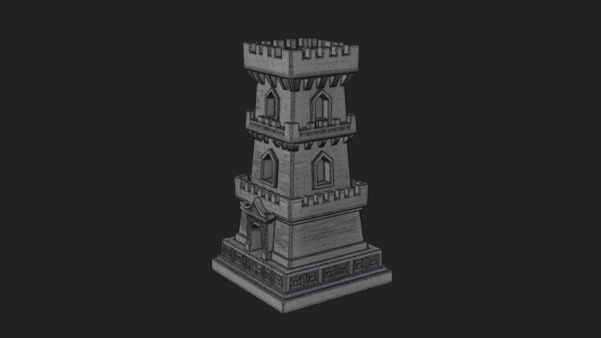 Castle Rook Chess Tower Design 24 3D Print Model 3D Model
