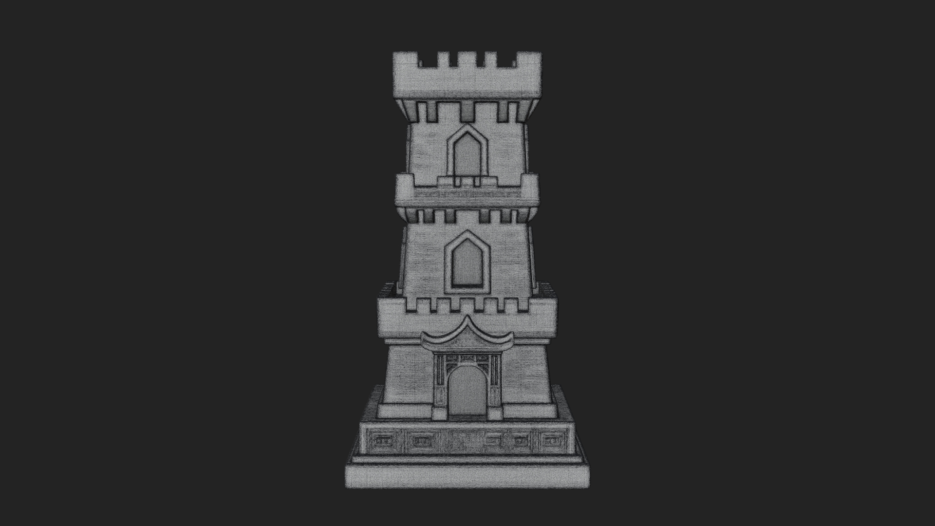 Castle Rook Chess Tower Design 24 3D Print Model 3D Model