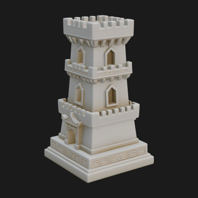Castle Rook Chess Tower Design 24 3D Print Model