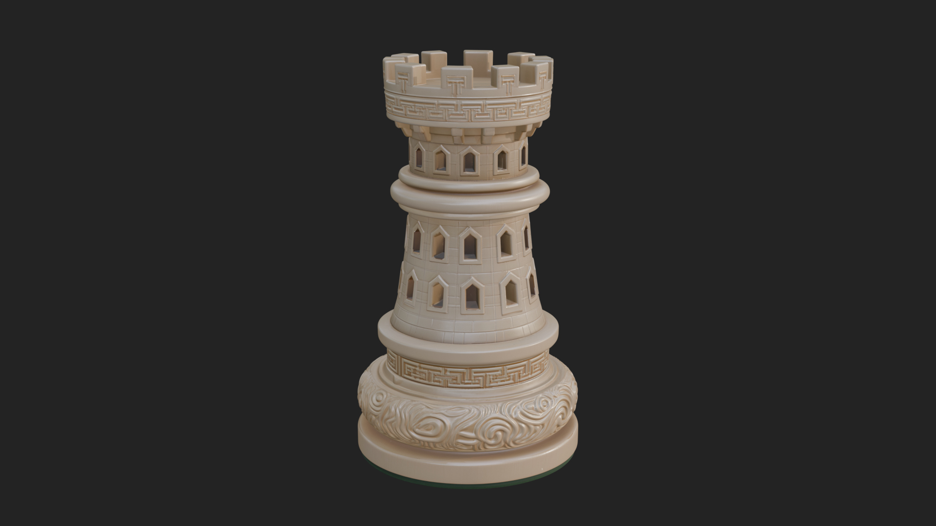 Castle Rook Chess Tower Design 25 3D Print Model 3D Model