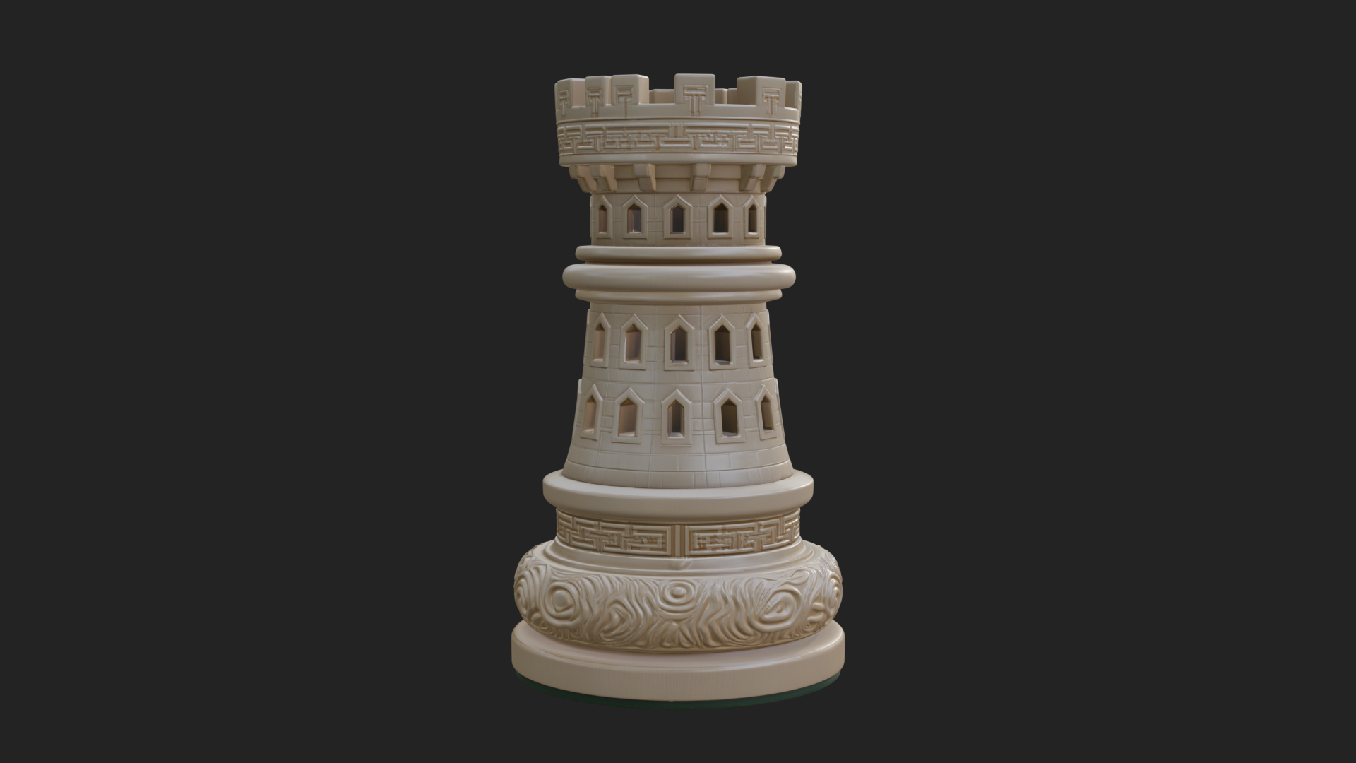 Castle Rook Chess Tower Design 25 3D Print Model 3D Model