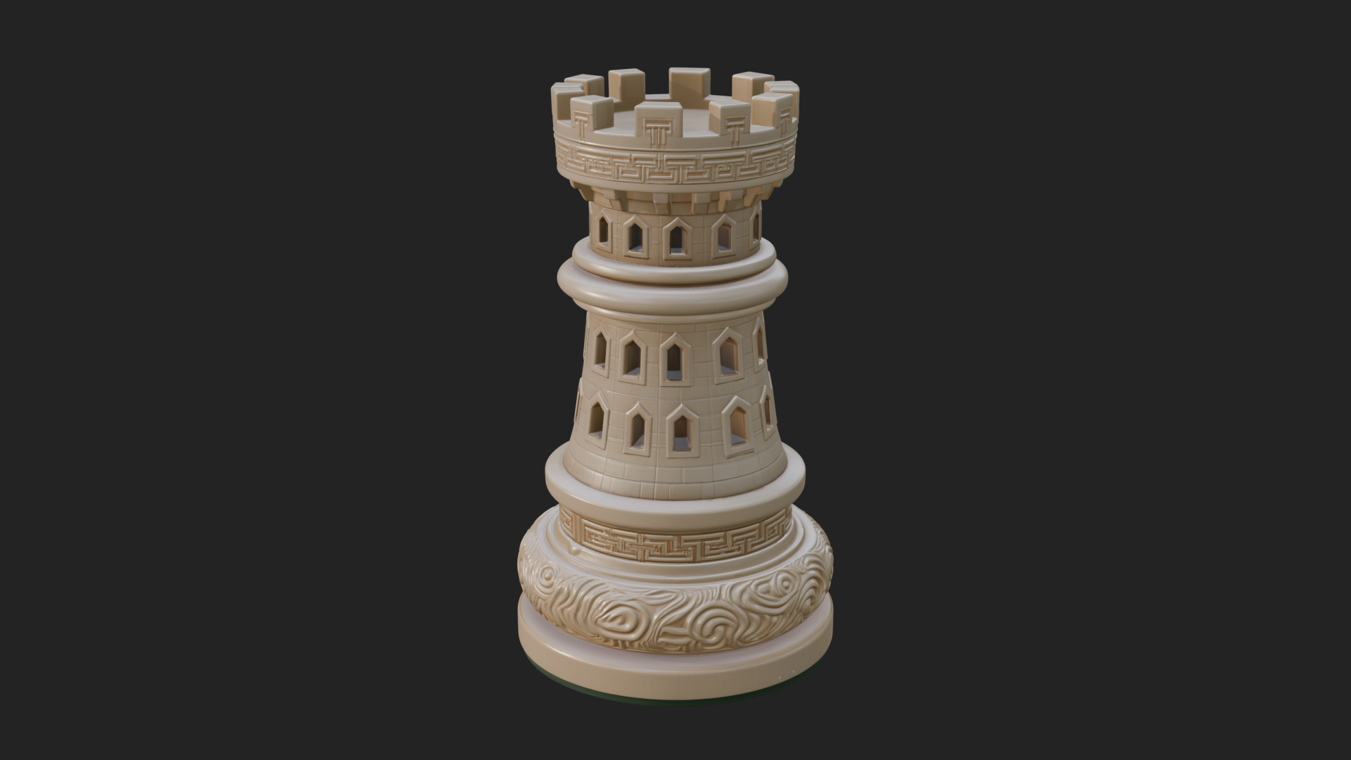Castle Rook Chess Tower Design 25 3D Print Model 3D Model