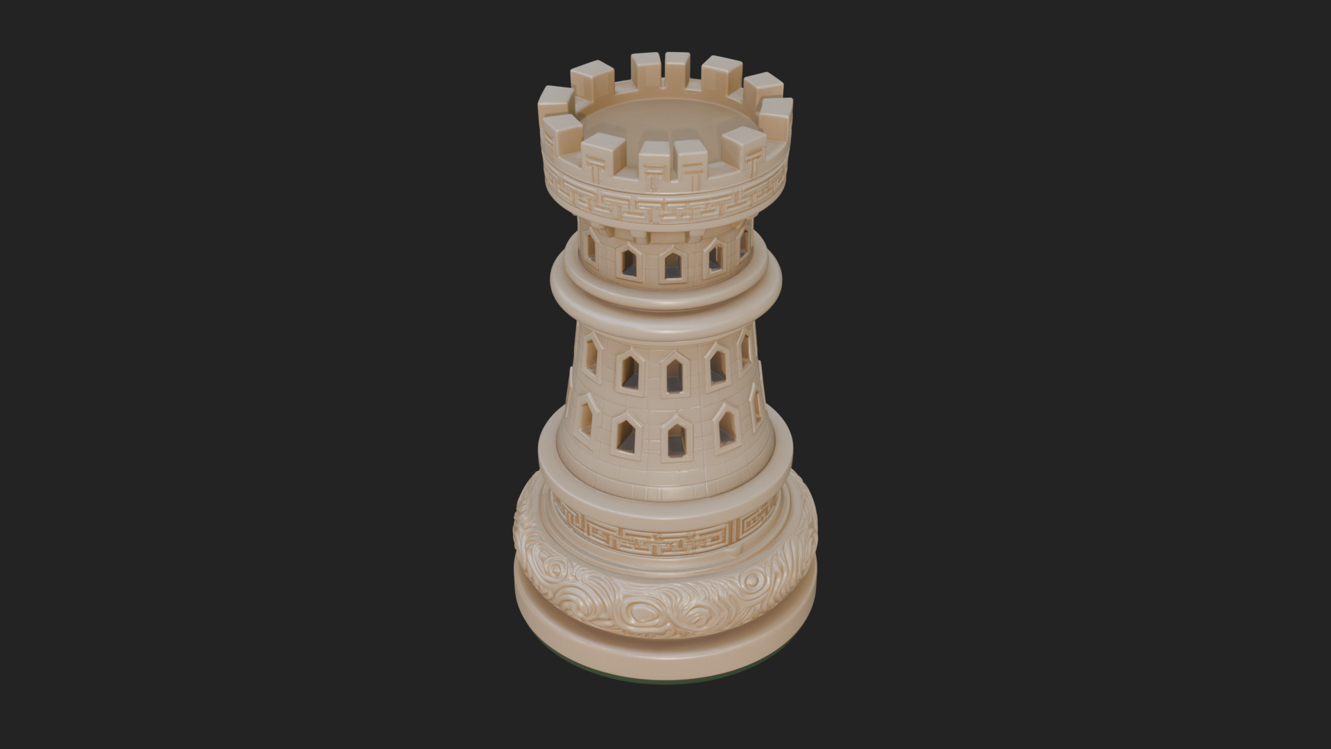 Castle Rook Chess Tower Design 25 3D Print Model 3D Model