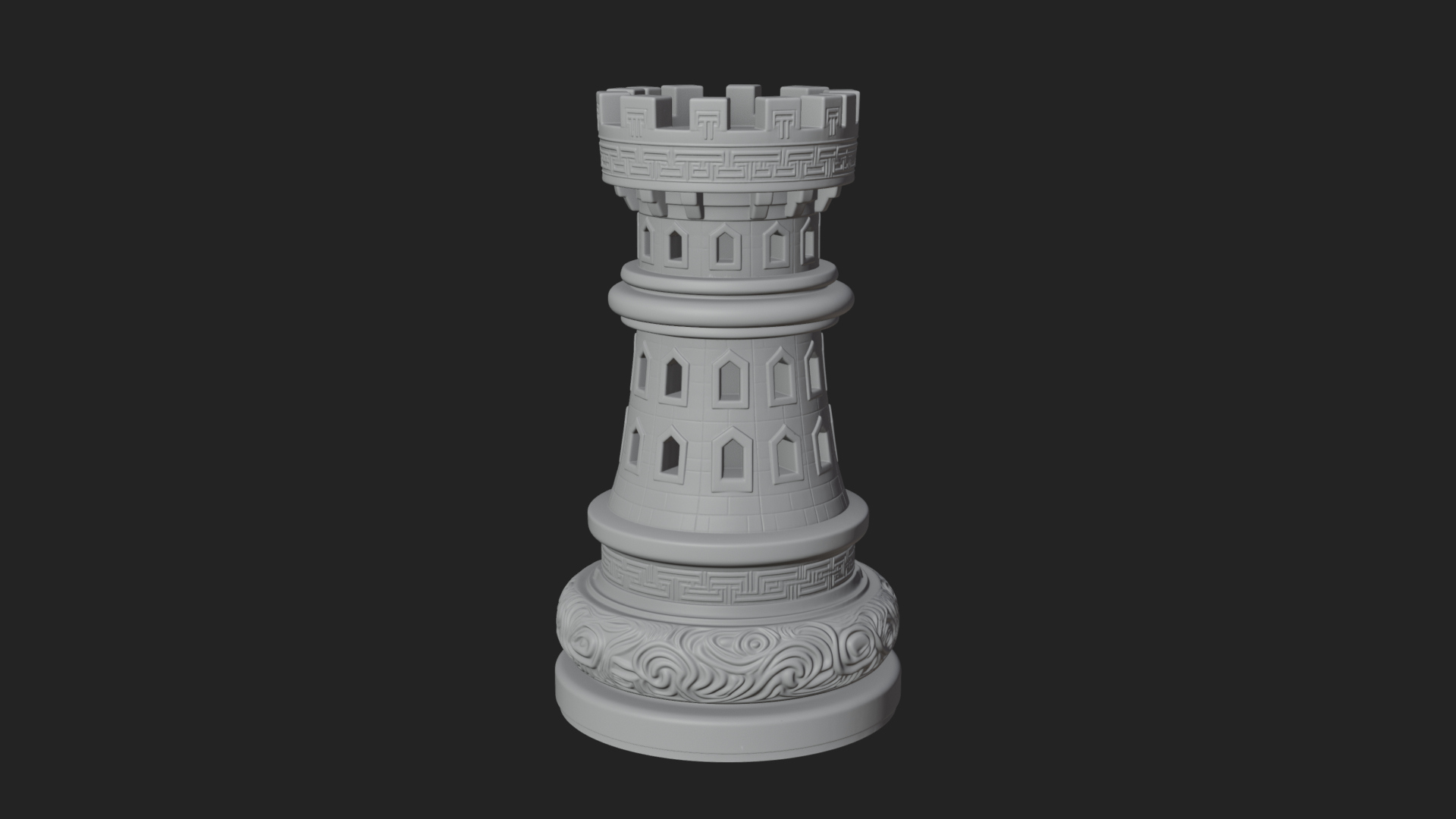 Castle Rook Chess Tower Design 25 3D Print Model 3D Model