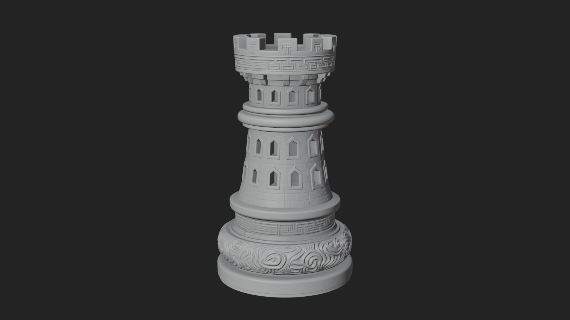 Castle Rook Chess Tower Design 25 3D Print Model 3D Model