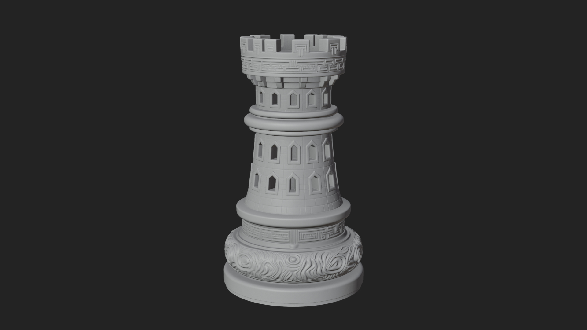 Castle Rook Chess Tower Design 25 3D Print Model 3D Model