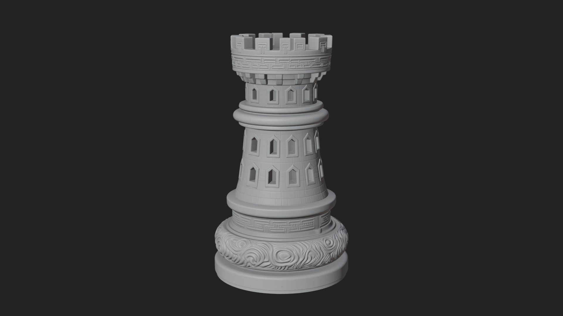 Castle Rook Chess Tower Design 25 3D Print Model 3D Model