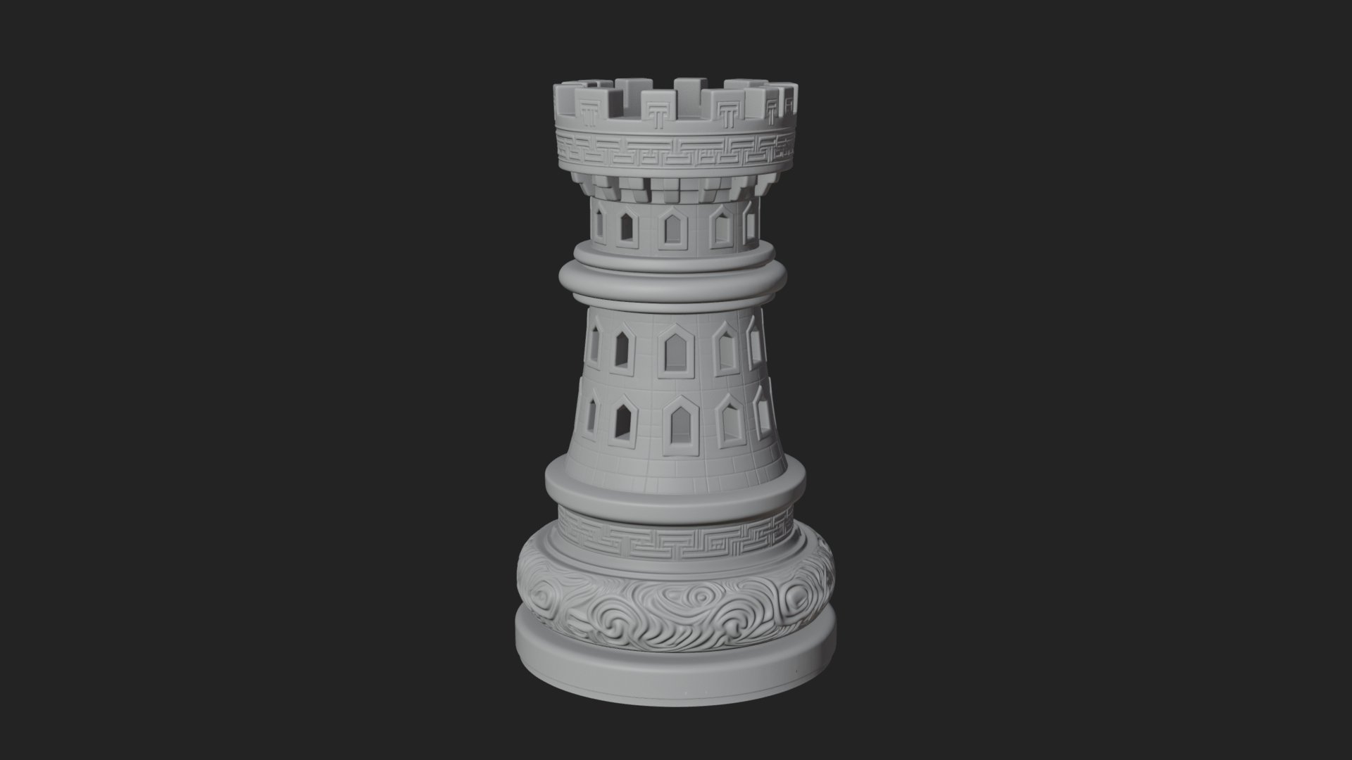 Castle Rook Chess Tower Design 25 3D Print Model 3D Model