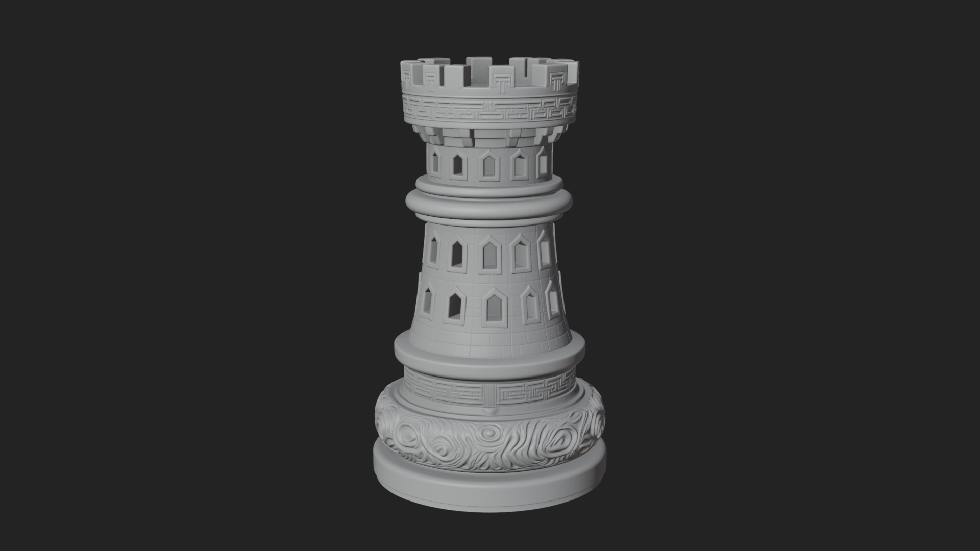 Castle Rook Chess Tower Design 25 3D Print Model 3D Model