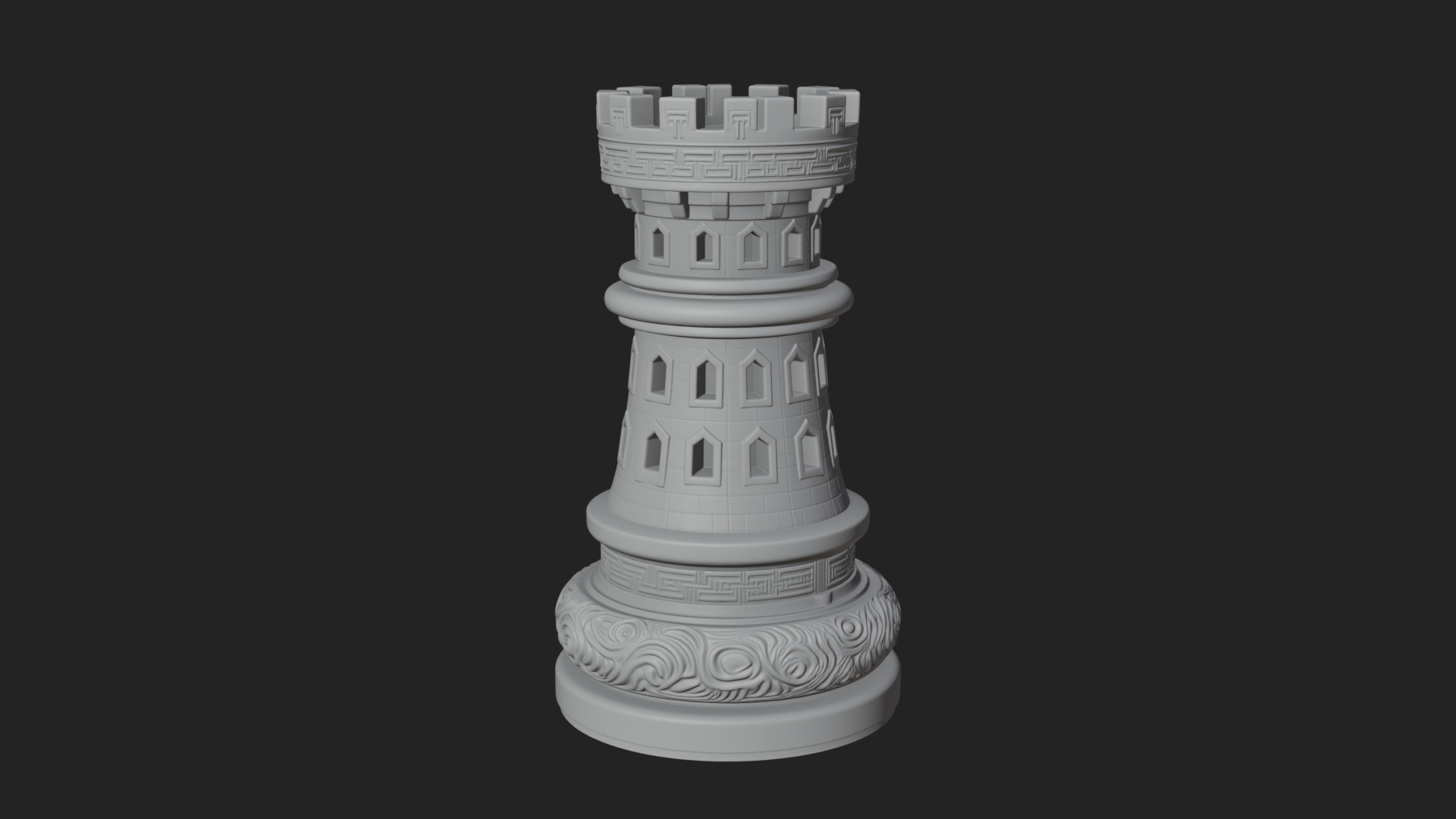 Castle Rook Chess Tower Design 25 3D Print Model 3D Model