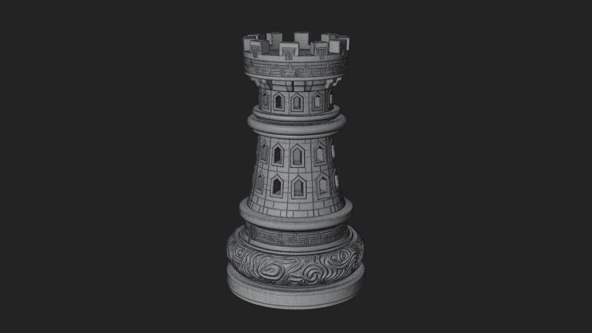 Castle Rook Chess Tower Design 25 3D Print Model 3D Model
