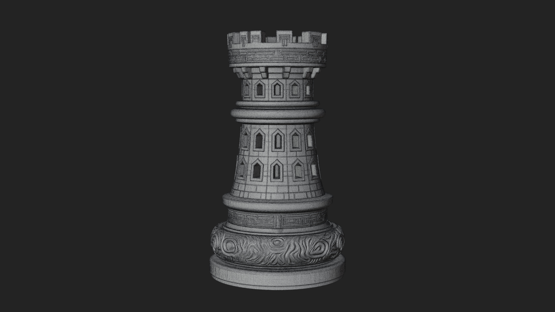 Castle Rook Chess Tower Design 25 3D Print Model 3D Model