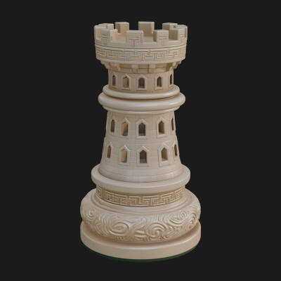 Castle Rook Chess Tower Design 25 3D Print Model
