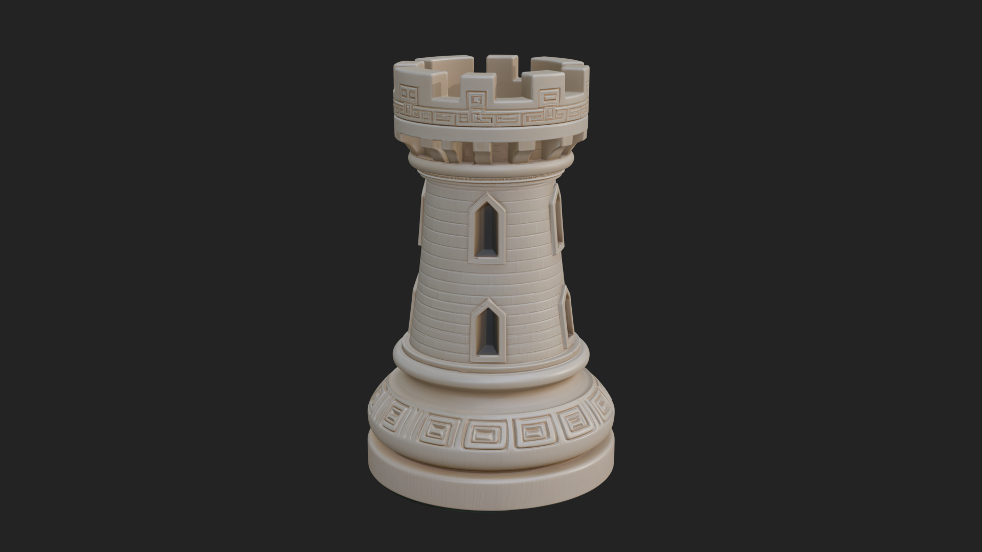 Castle Rook Chess Tower Design 26 3D Print Model 3D Model