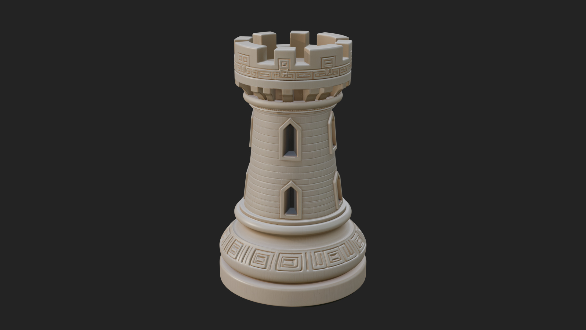 Castle Rook Chess Tower Design 26 3D Print Model 3D Model