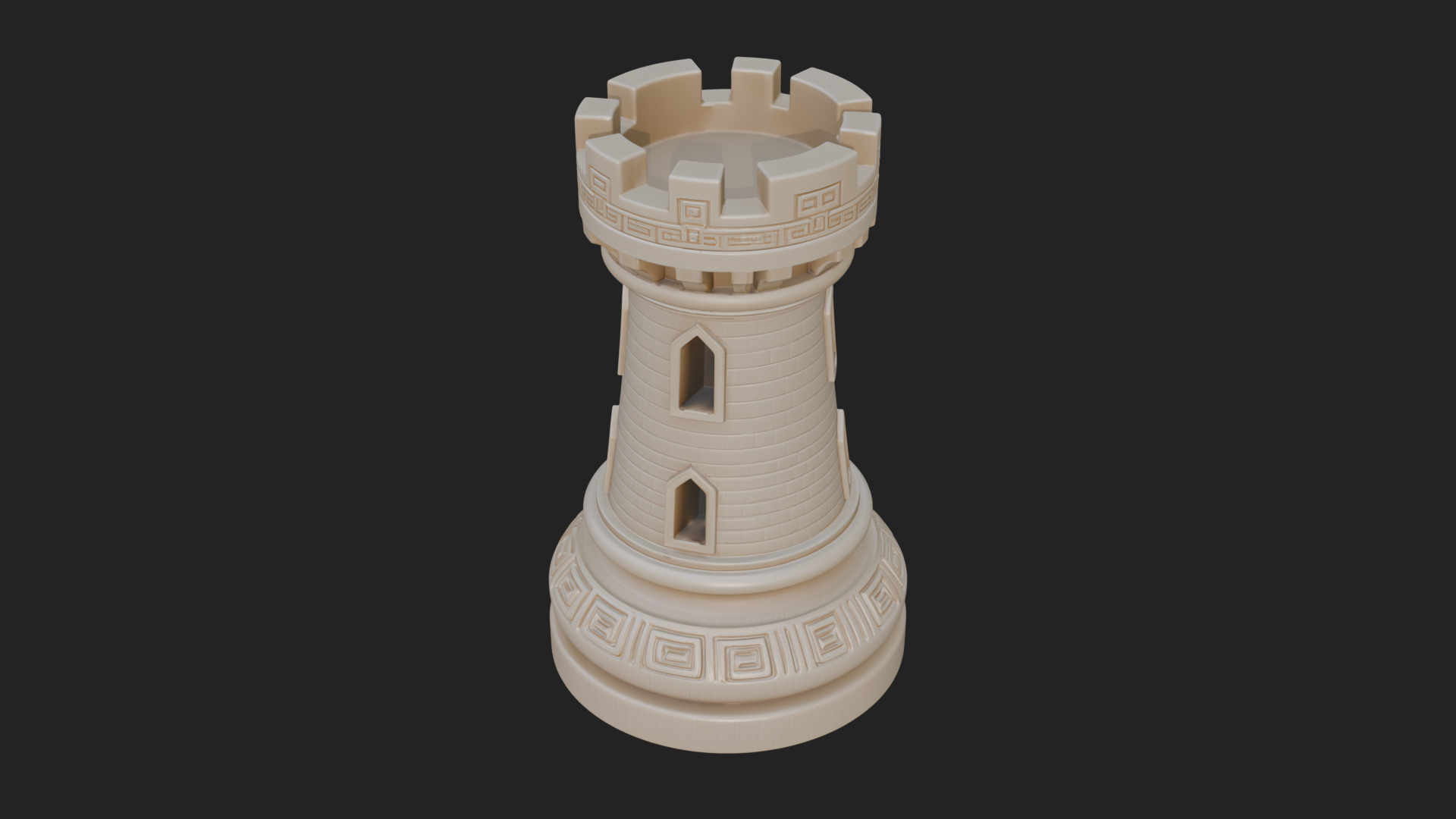 Castle Rook Chess Tower Design 26 3D Print Model 3D Model