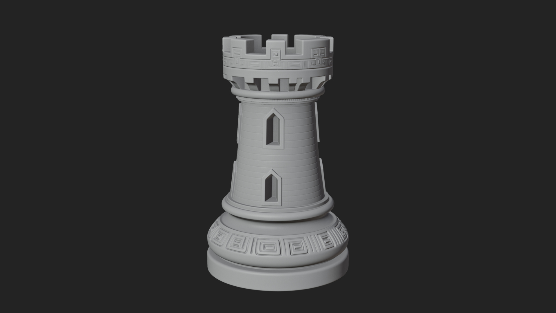 Castle Rook Chess Tower Design 26 3D Print Model 3D Model