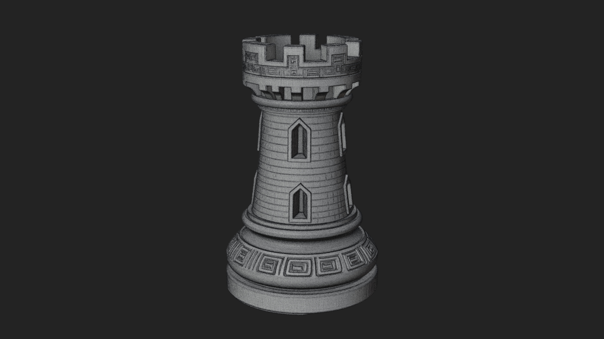 Castle Rook Chess Tower Design 26 3D Print Model 3D Model