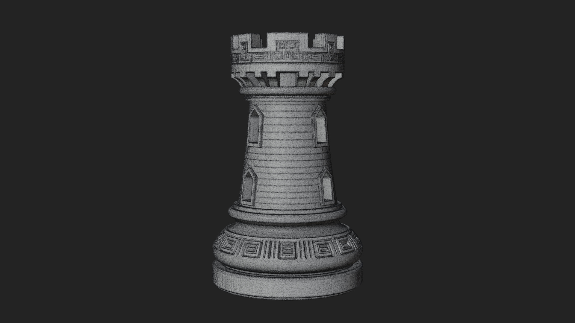 Castle Rook Chess Tower Design 26 3D Print Model 3D Model