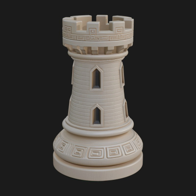 Castle Rook Chess Tower Design 26 3D Print Model