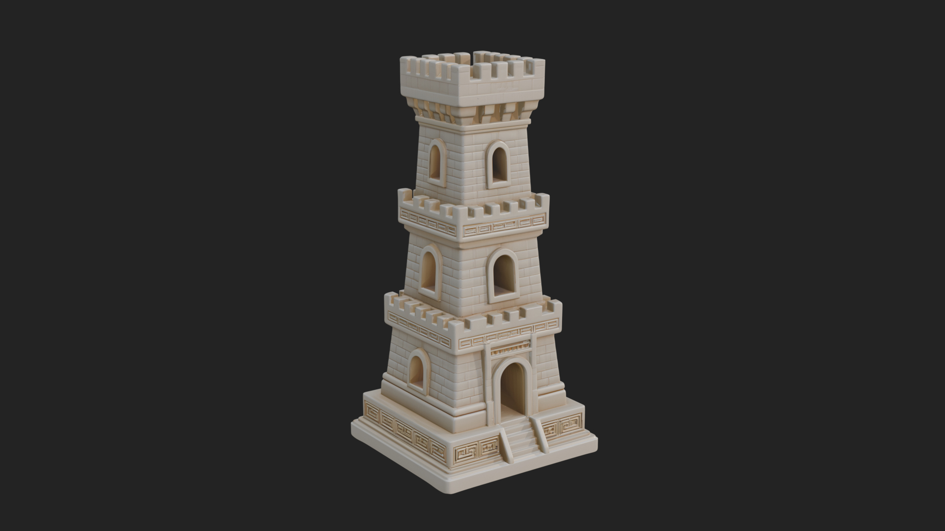 Castle Rook Chess Tower Design 27 3D Print Model 3D Model