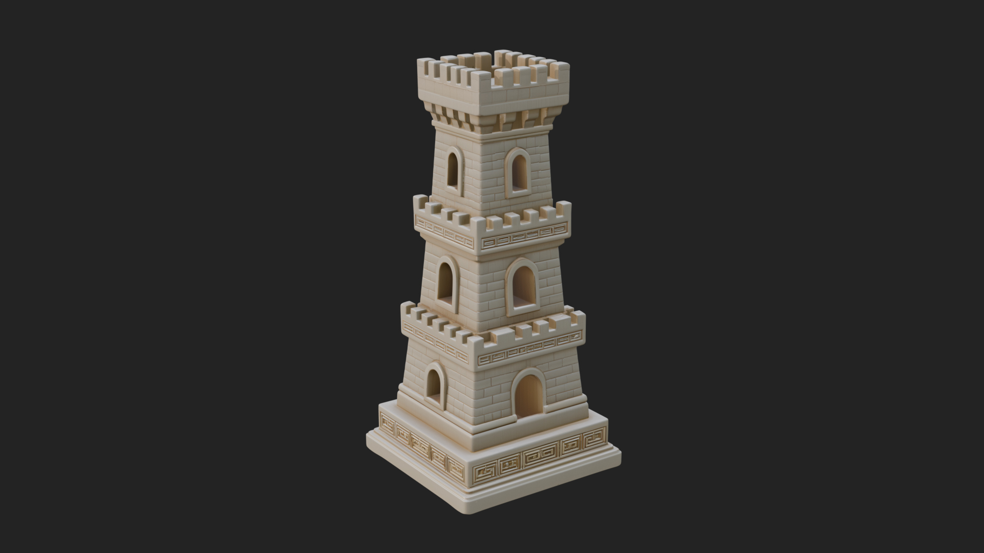 Castle Rook Chess Tower Design 27 3D Print Model 3D Model