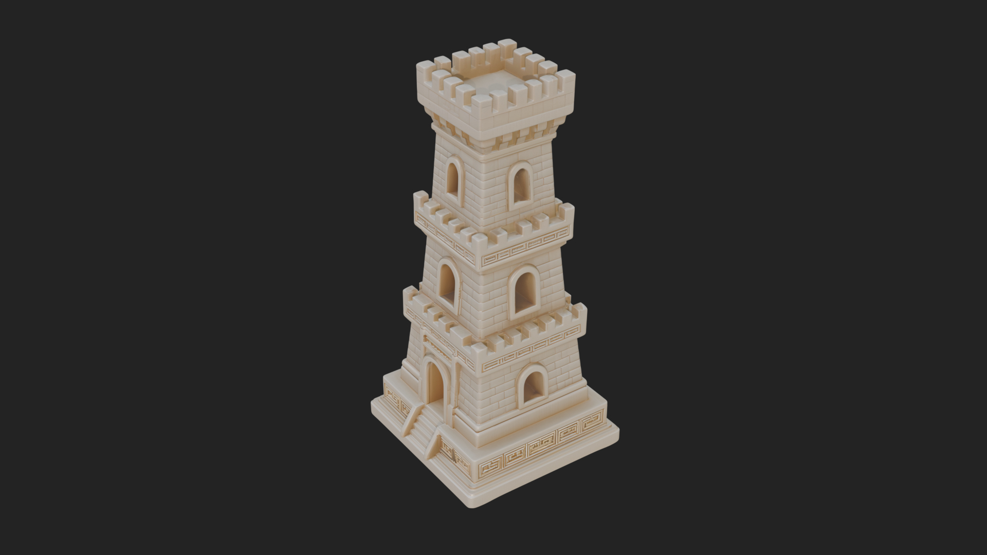 Castle Rook Chess Tower Design 27 3D Print Model 3D Model