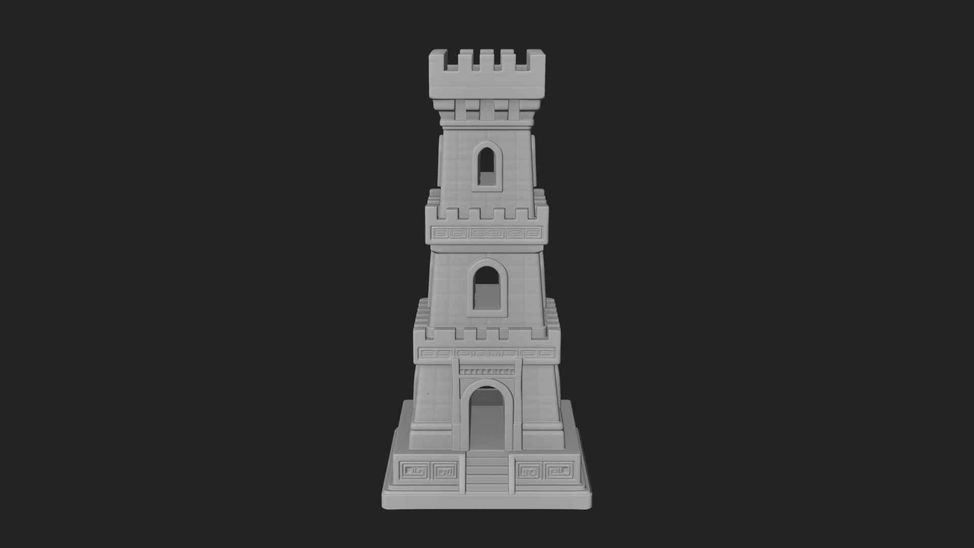 Castle Rook Chess Tower Design 27 3D Print Model 3D Model