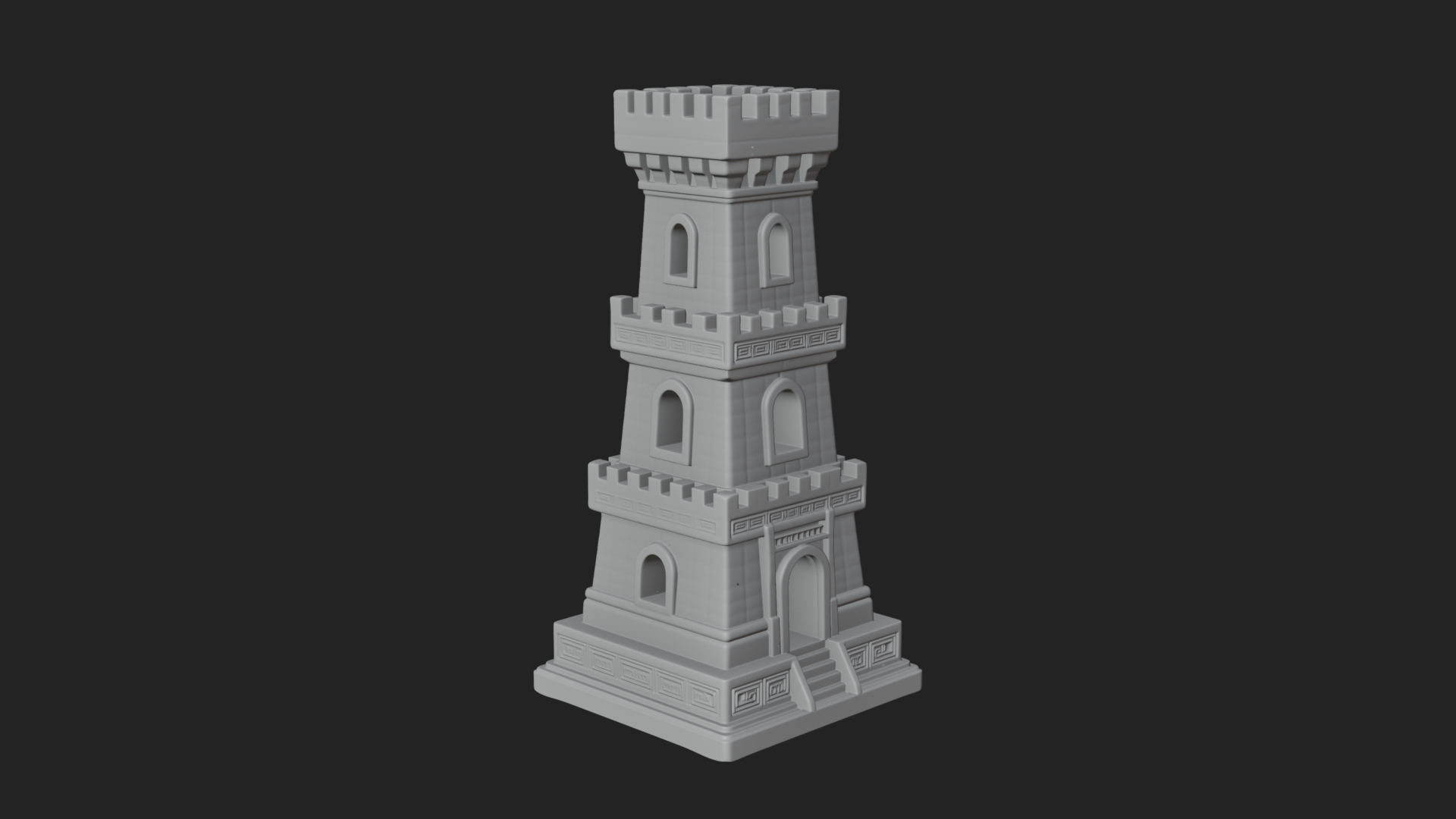 Castle Rook Chess Tower Design 27 3D Print Model 3D Model