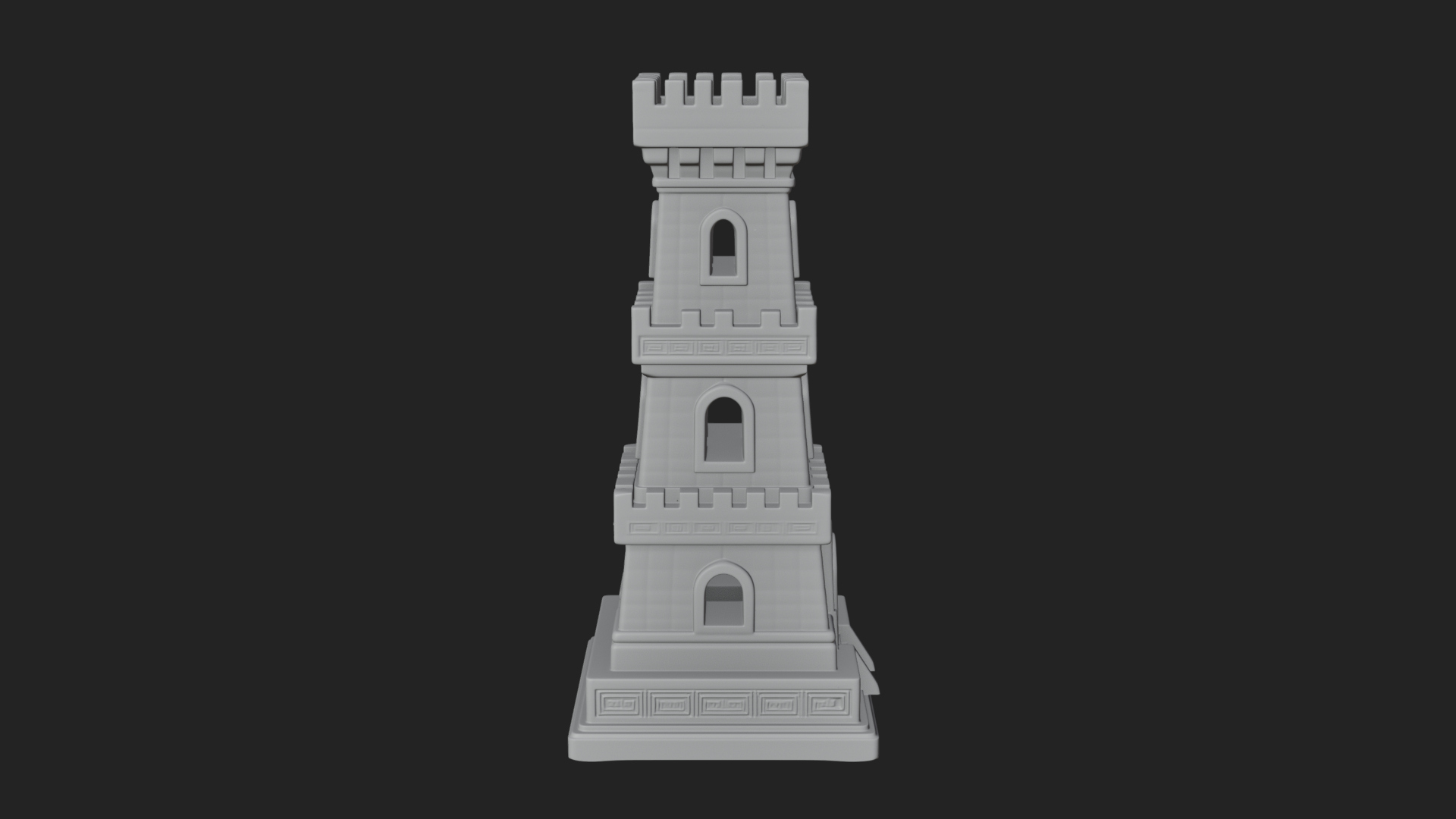 Castle Rook Chess Tower Design 27 3D Print Model 3D Model