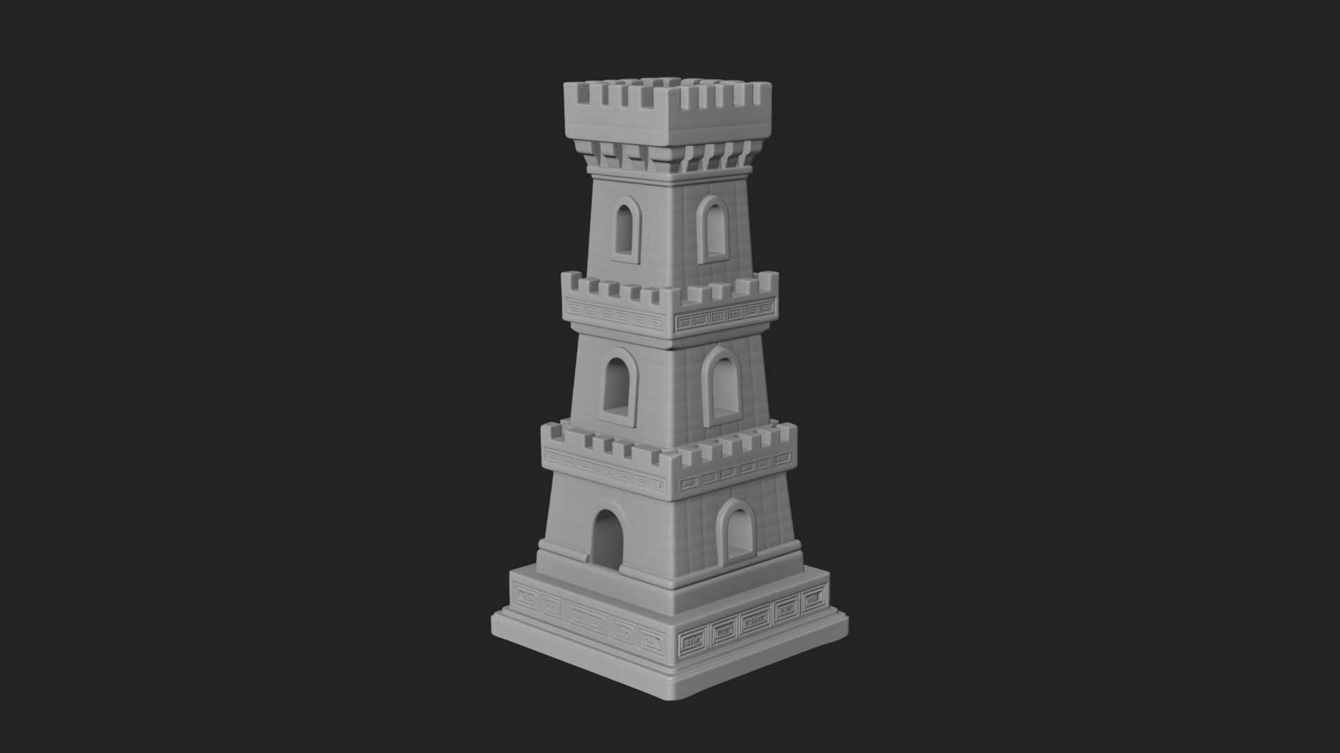 Castle Rook Chess Tower Design 27 3D Print Model 3D Model