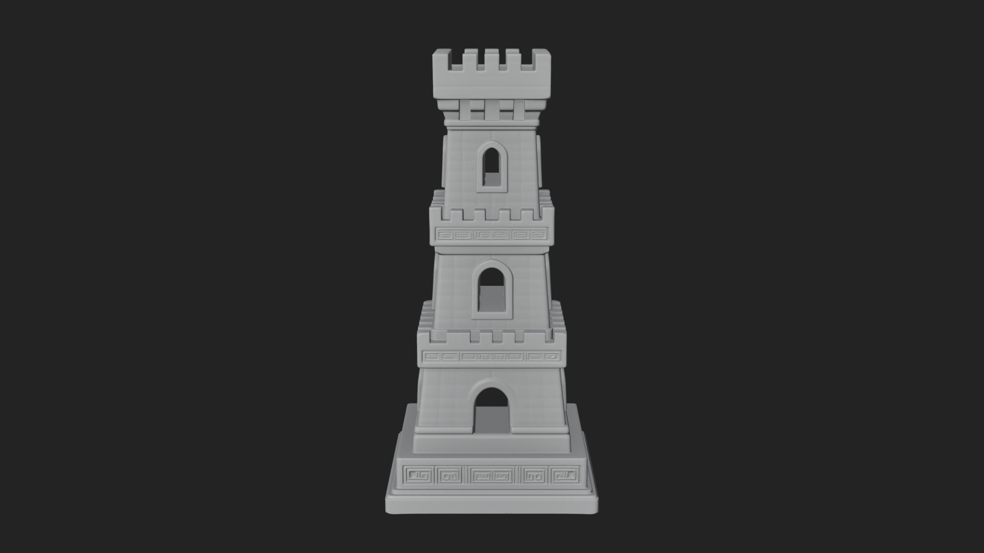 Castle Rook Chess Tower Design 27 3D Print Model 3D Model