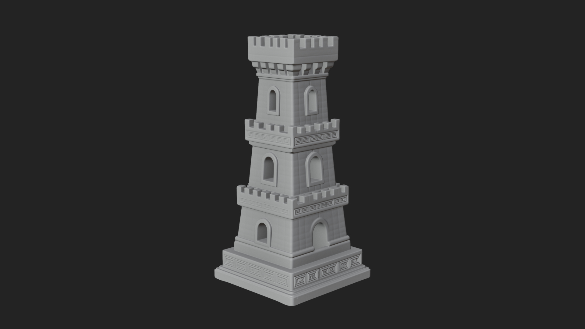 Castle Rook Chess Tower Design 27 3D Print Model 3D Model