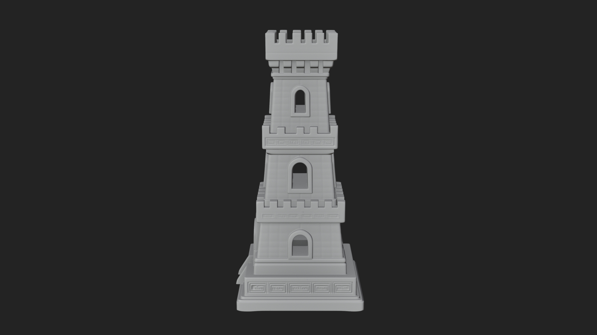 Castle Rook Chess Tower Design 27 3D Print Model 3D Model