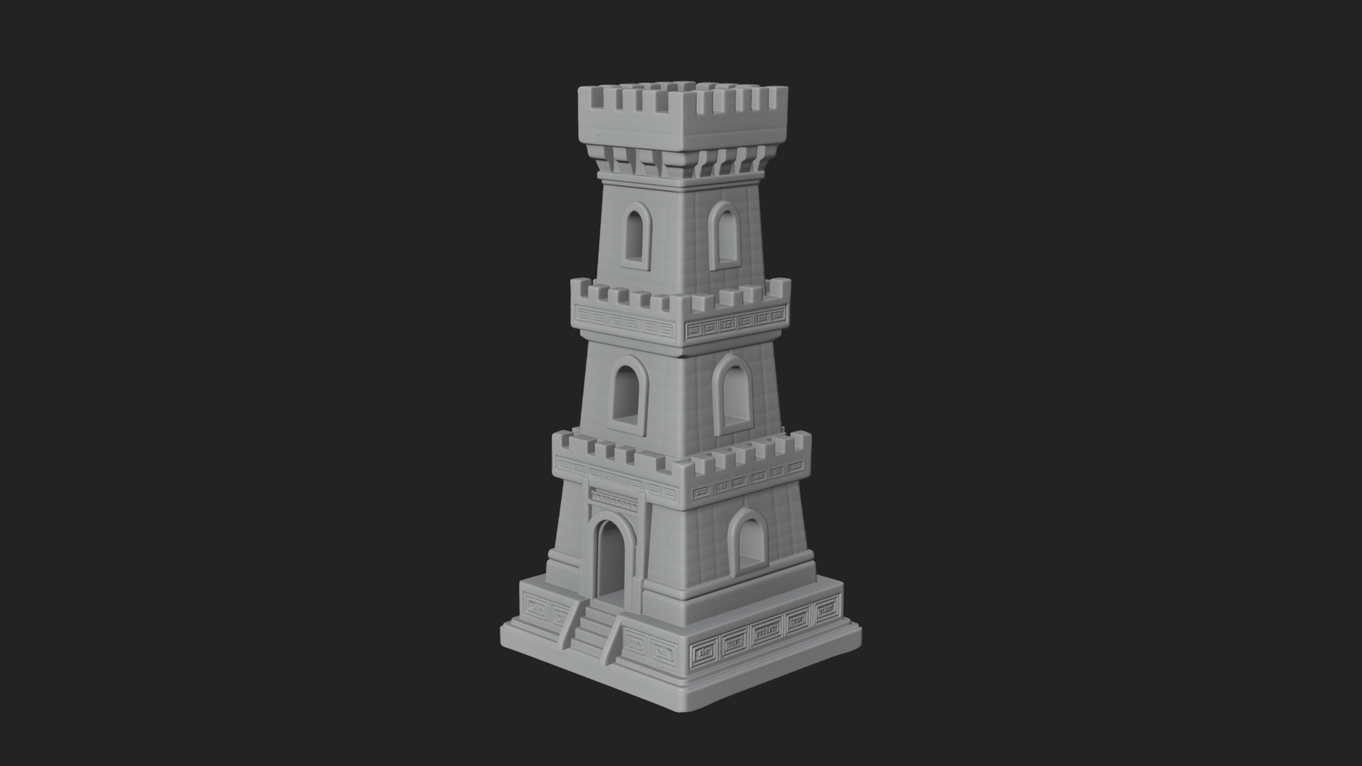 Castle Rook Chess Tower Design 27 3D Print Model 3D Model