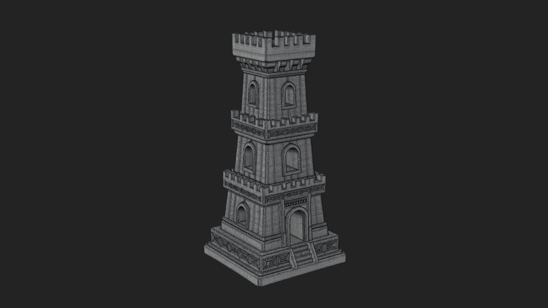 Castle Rook Chess Tower Design 27 3D Print Model 3D Model