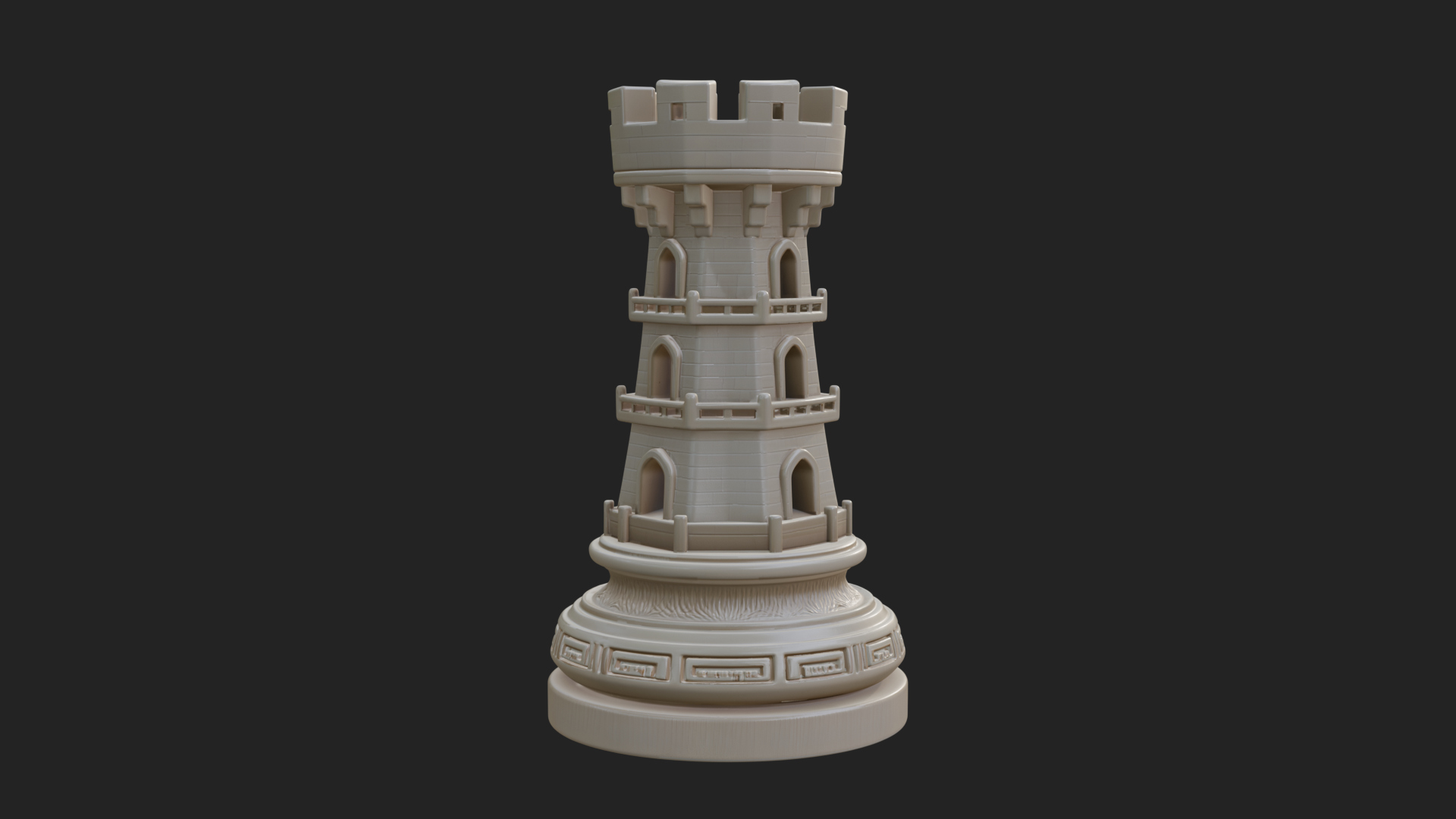 Castle Rook Chess Tower Design 28 3D Print Model 3D Model