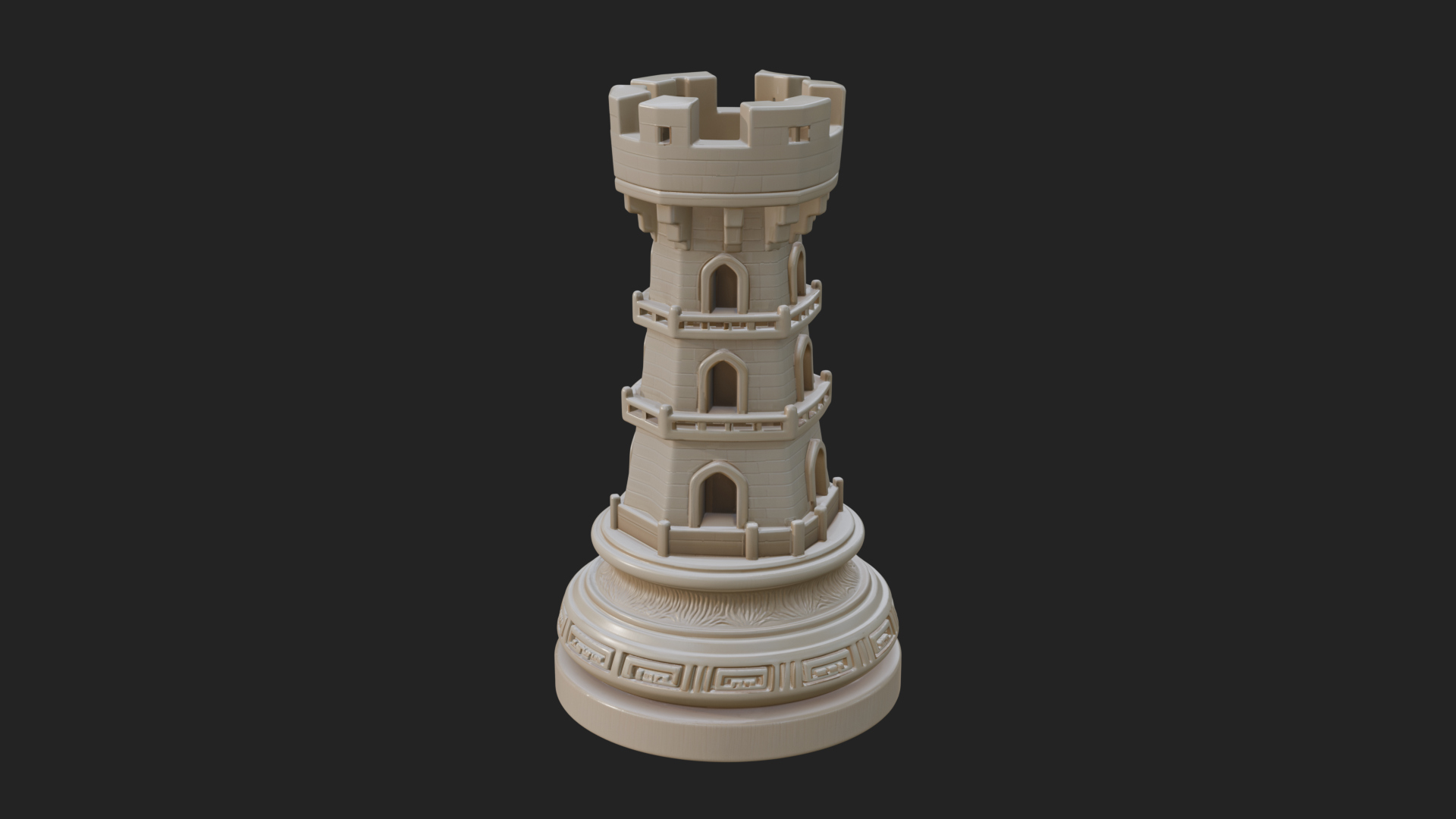 Castle Rook Chess Tower Design 28 3D Print Model 3D Model